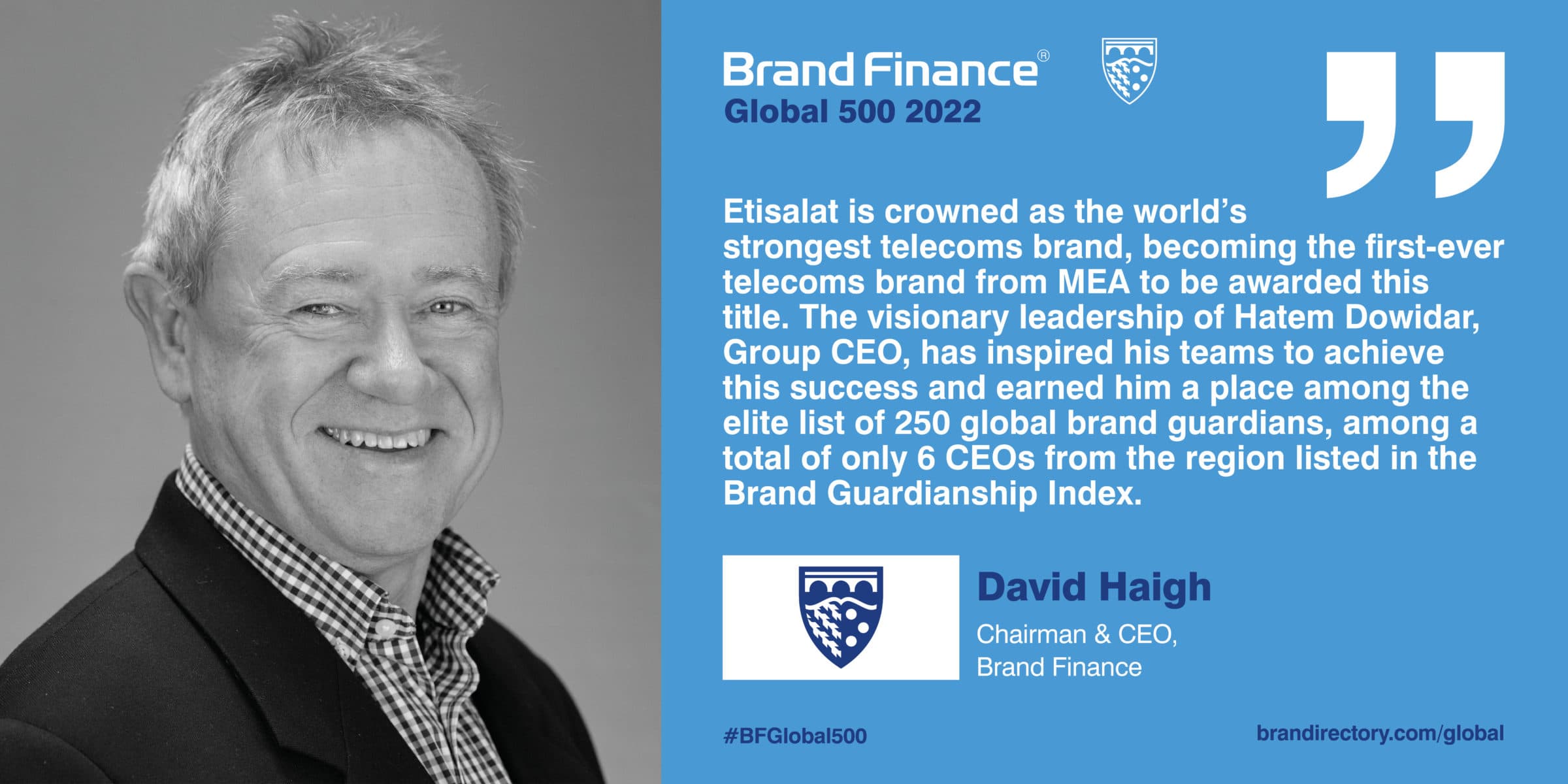 Quote from David Haigh, CEO & Chairman, Brand Finance