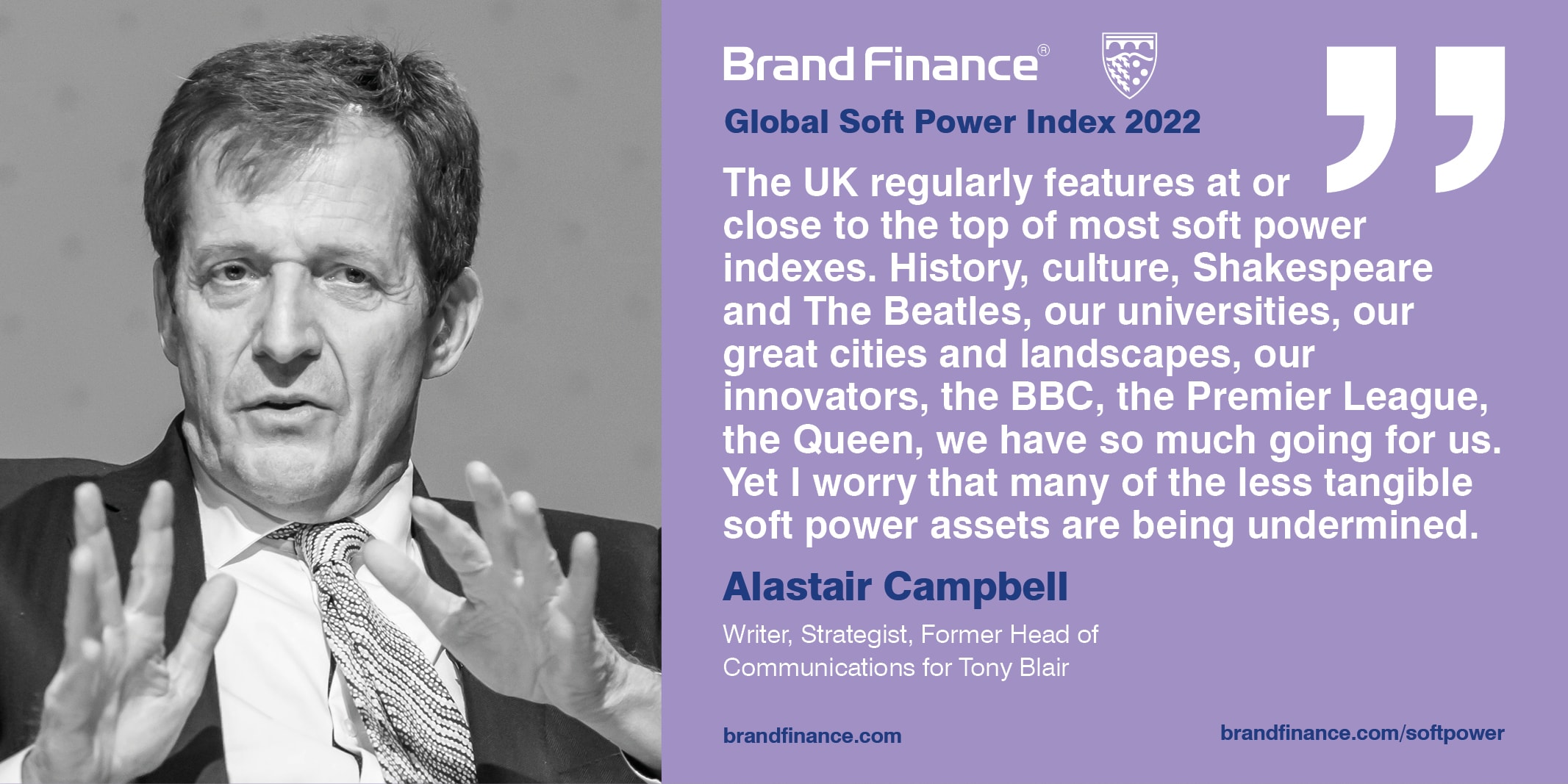 Alastair Campbell, Writer, Strategist, Former Head of Communications for Tony Blair