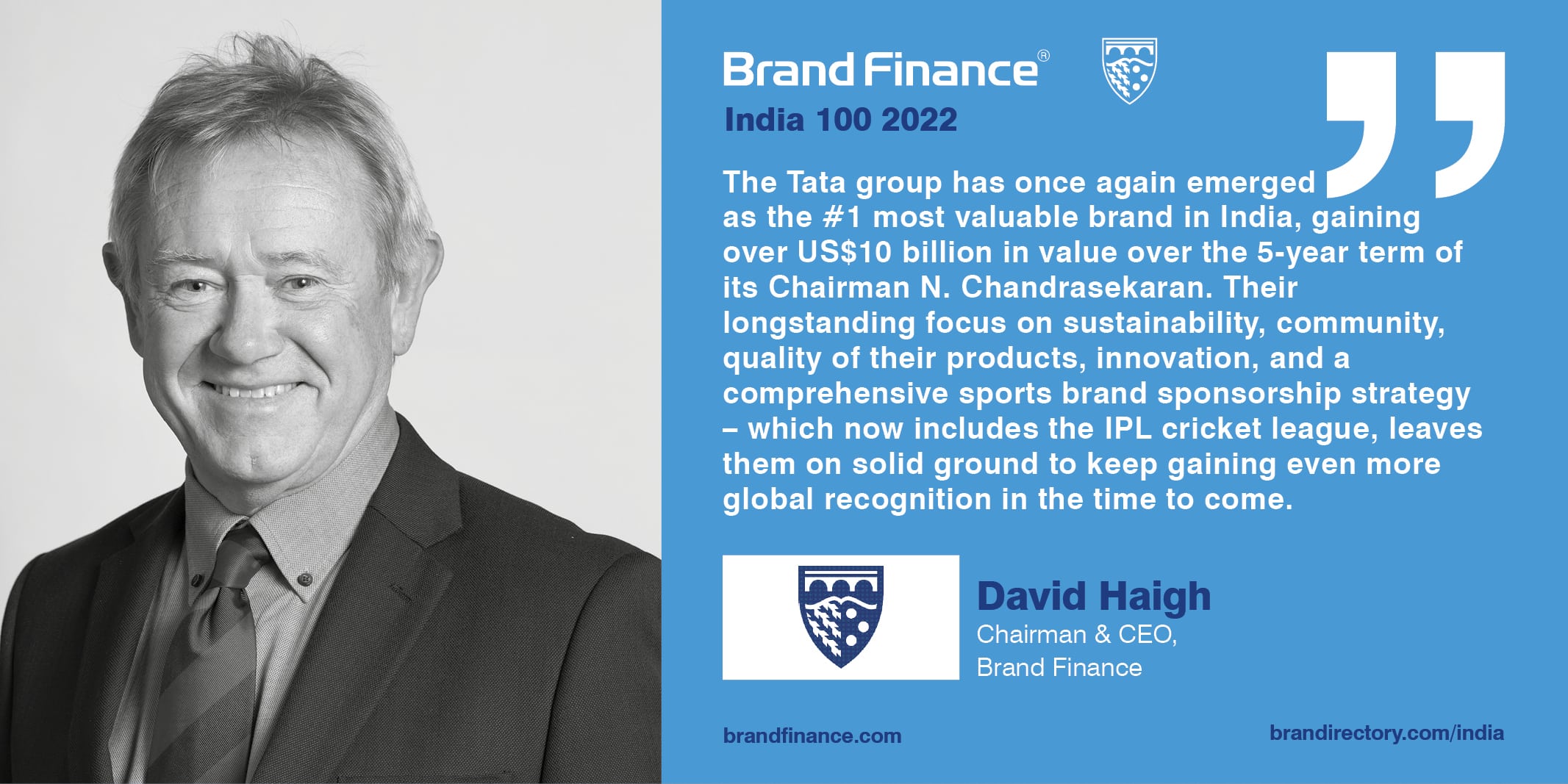 David Haigh, Chairman & CEO on Tata Group's performance